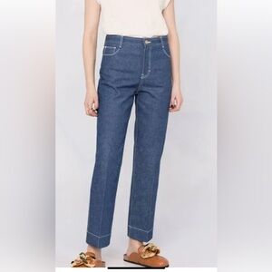 Tory Burch Women's Dark Blue Straight Leg Jeans